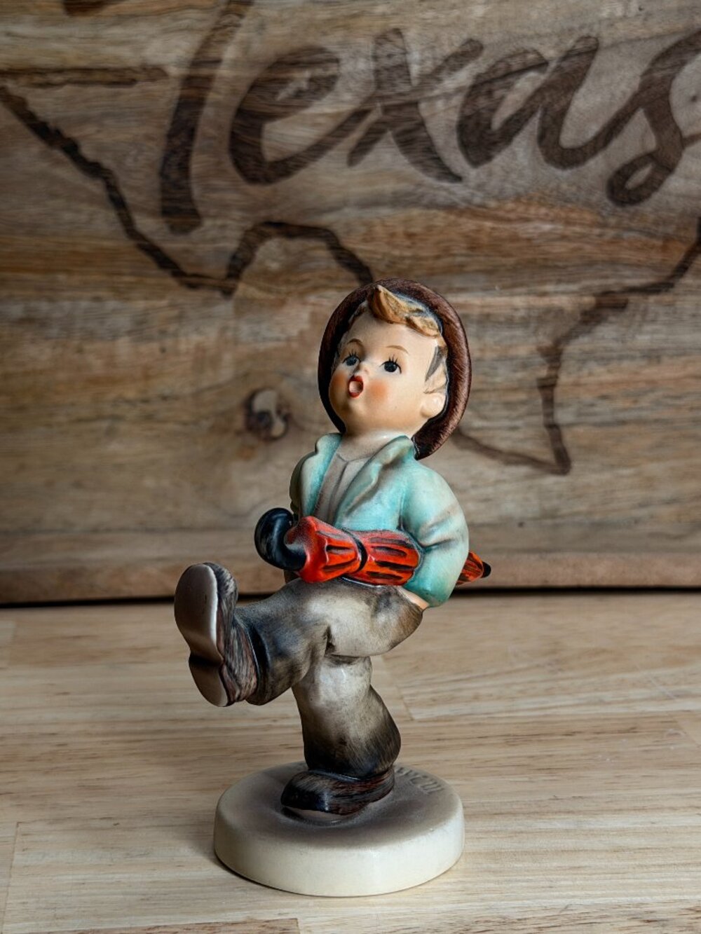 Vintage Goebel Hummel Happy Traveler #109/0 Boy with Umbrella W Germany